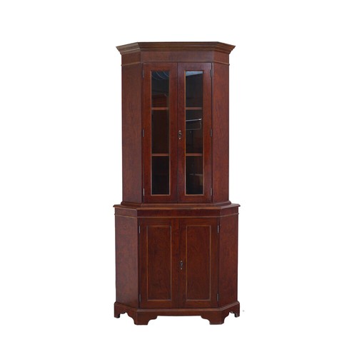 Eckschrank eckvitrine mahagoni - eckschrank,